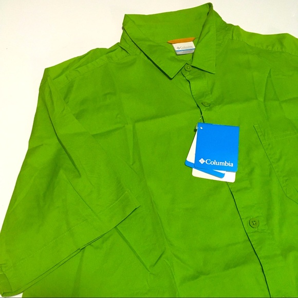 NWT Columbia Sportswear S/S Casual Button Down Front Shirt Men’s Sz XL Green NEW - Picture 2 of 7